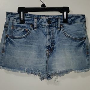 Button up Blue Jean Free People Shorts Sz 27